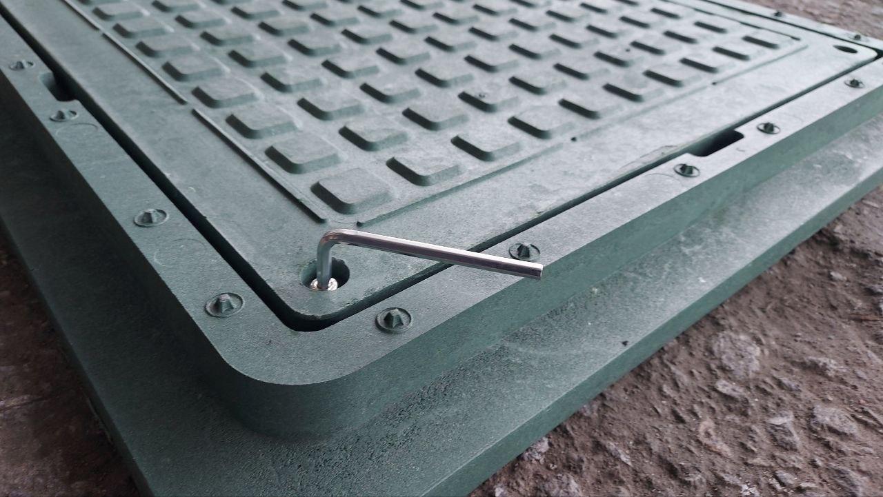 Люк канализационный Войс с замком 740х740 мм Зеленый (voys50) - фото 5