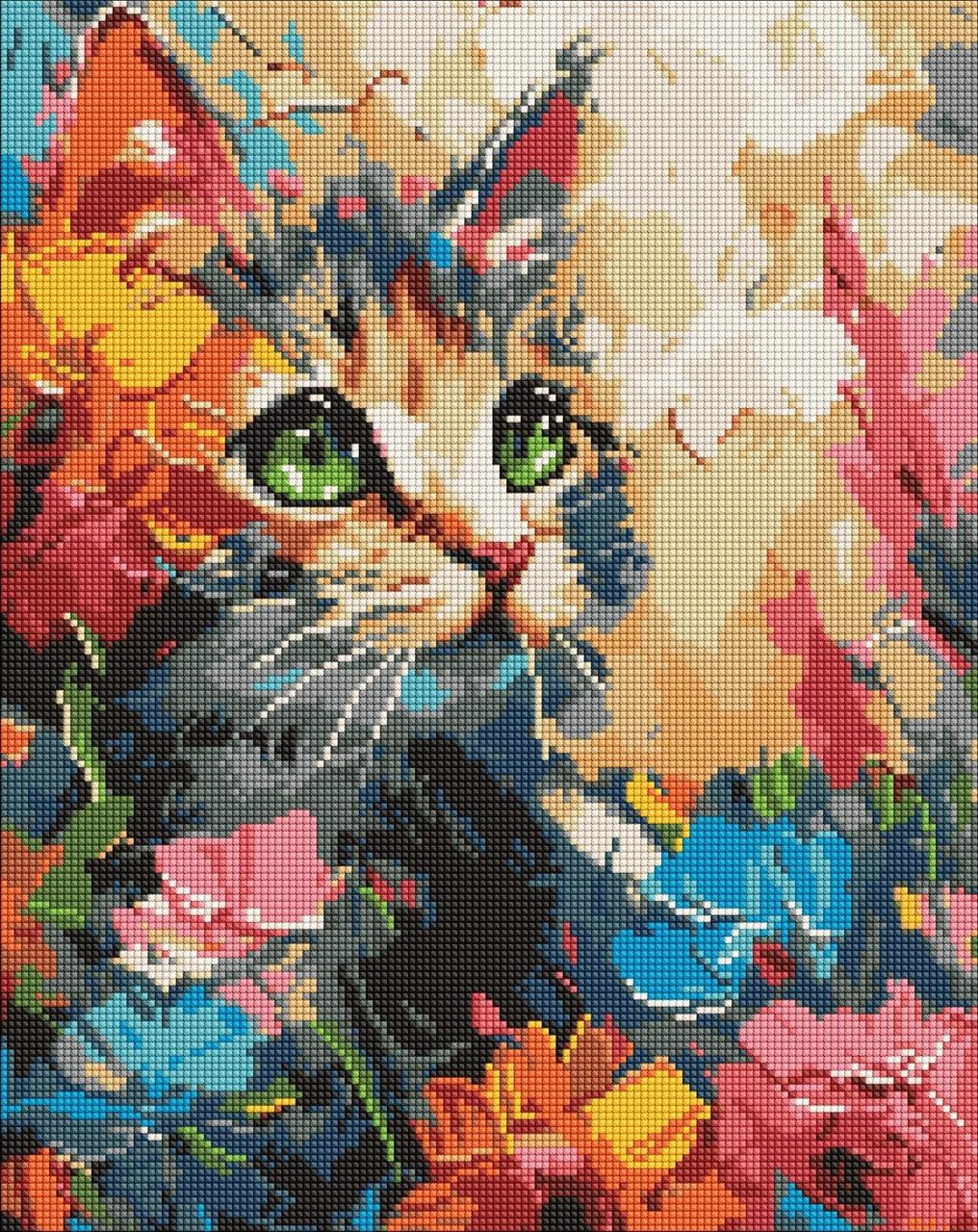 Алмазная мозаика/вышивка Ideyka Пушистик котик 40х50 см (AMO 7994)