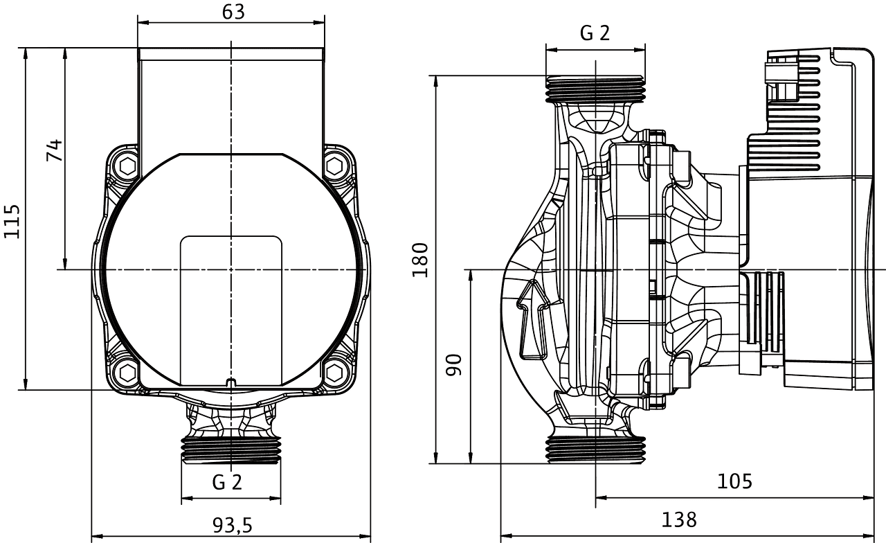 Насос циркуляційний Wilo Para 30-180/8-75/SC (4531970) - фото 3