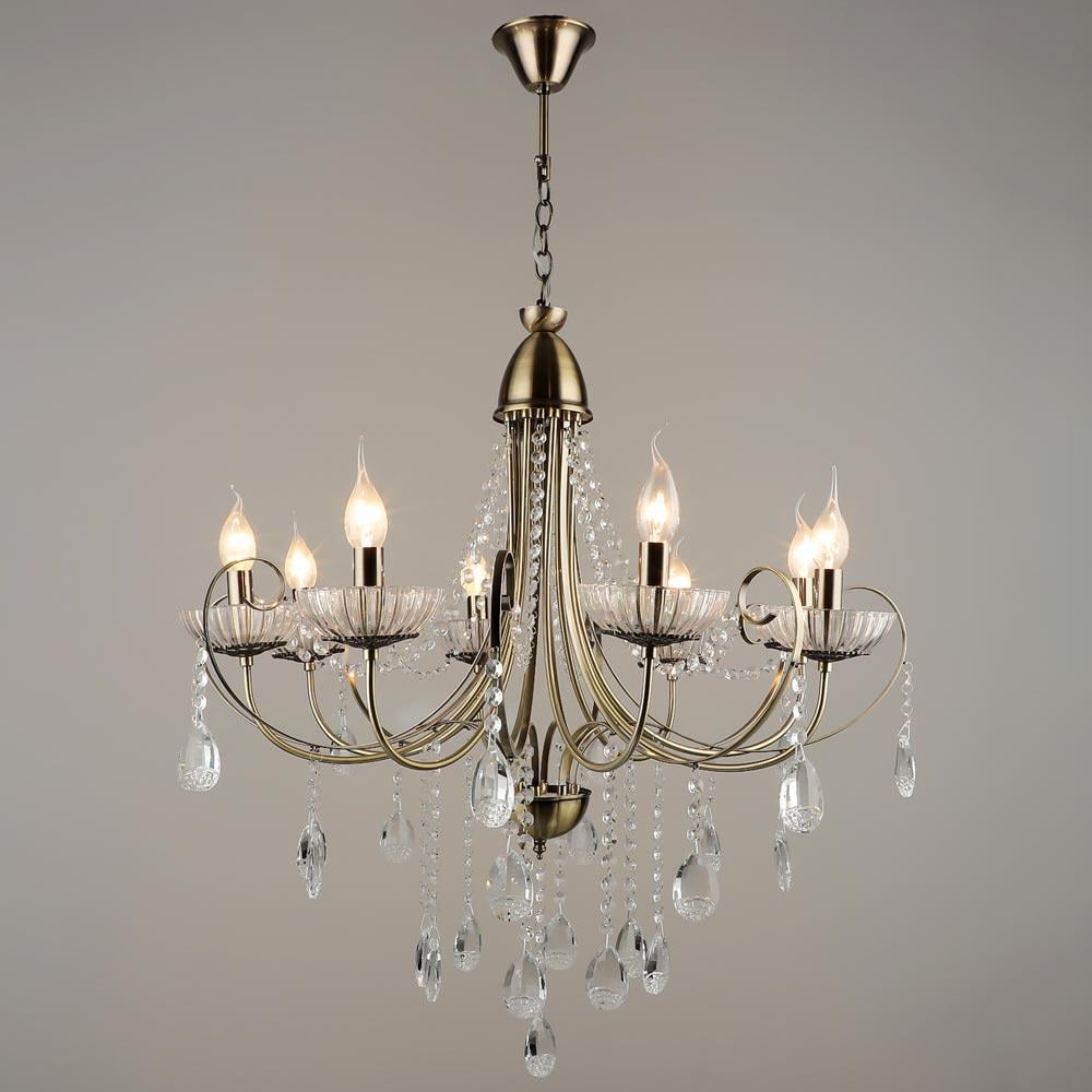 Люстра підвісна класична свічки Light House SRS-19134/8 Бронзовий (58734) Люстра підвісна класична свічки Light House SRS-19134/8 Бронзовий (58734)