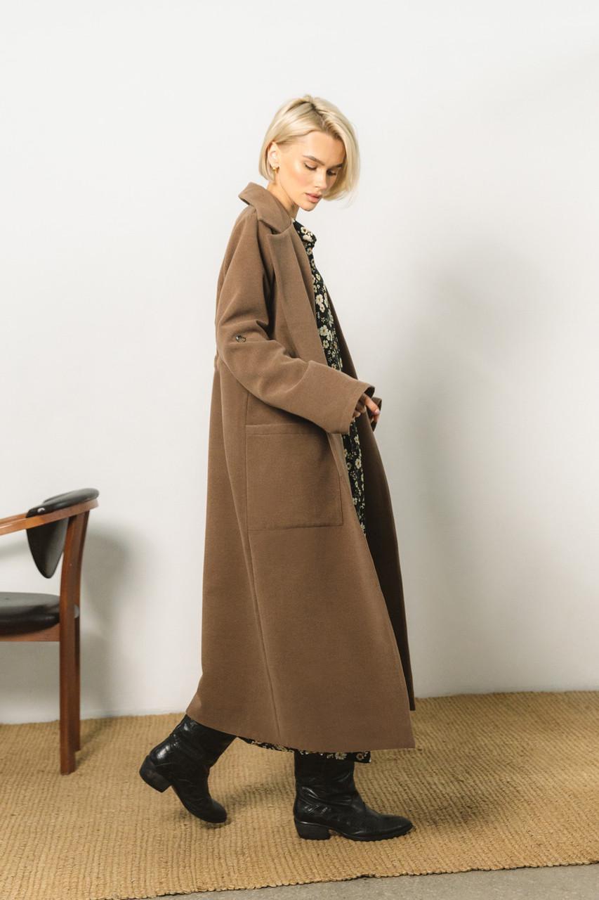 Пальто кашемірове Seventeen S-M Коричневий (1822980658) - фото 6