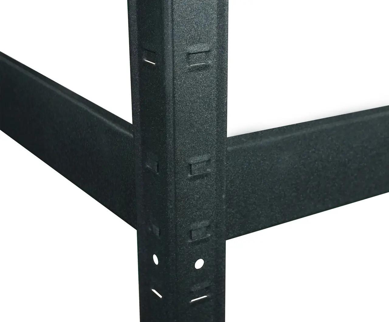 Стелажі металеві 4 штуки 180х320х40 см МДФ/ДСП 175 кг на одну полицю крашені 5 полиць х4 Чорний - фото 6