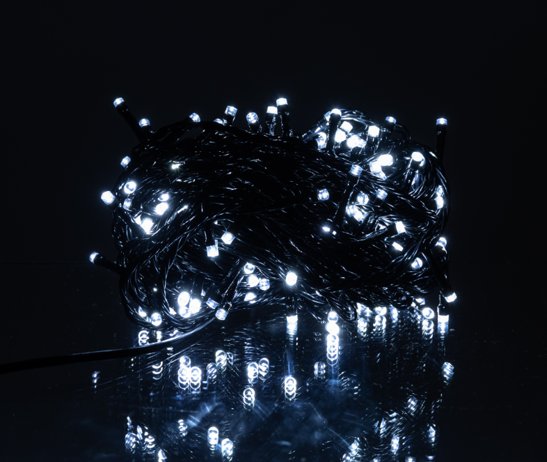 Гірлянда нитка 160 LED 16 м чорний провід Білий - фото 4