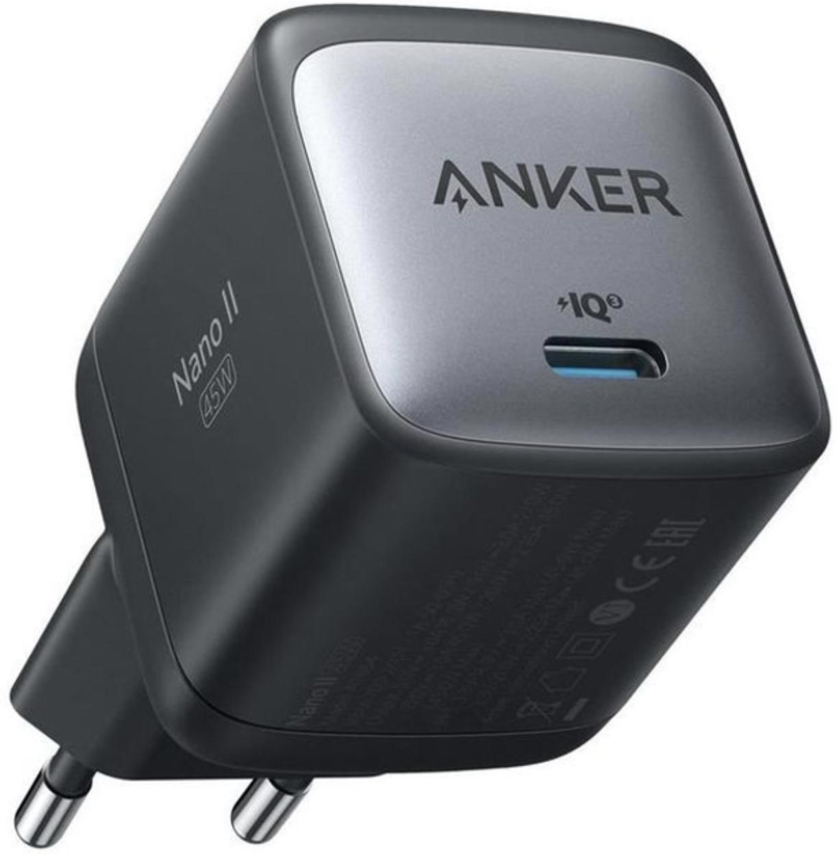 Зарядний пристрій Anker PowerPort 713 Nano II GaN 45W Black (A2664G11)