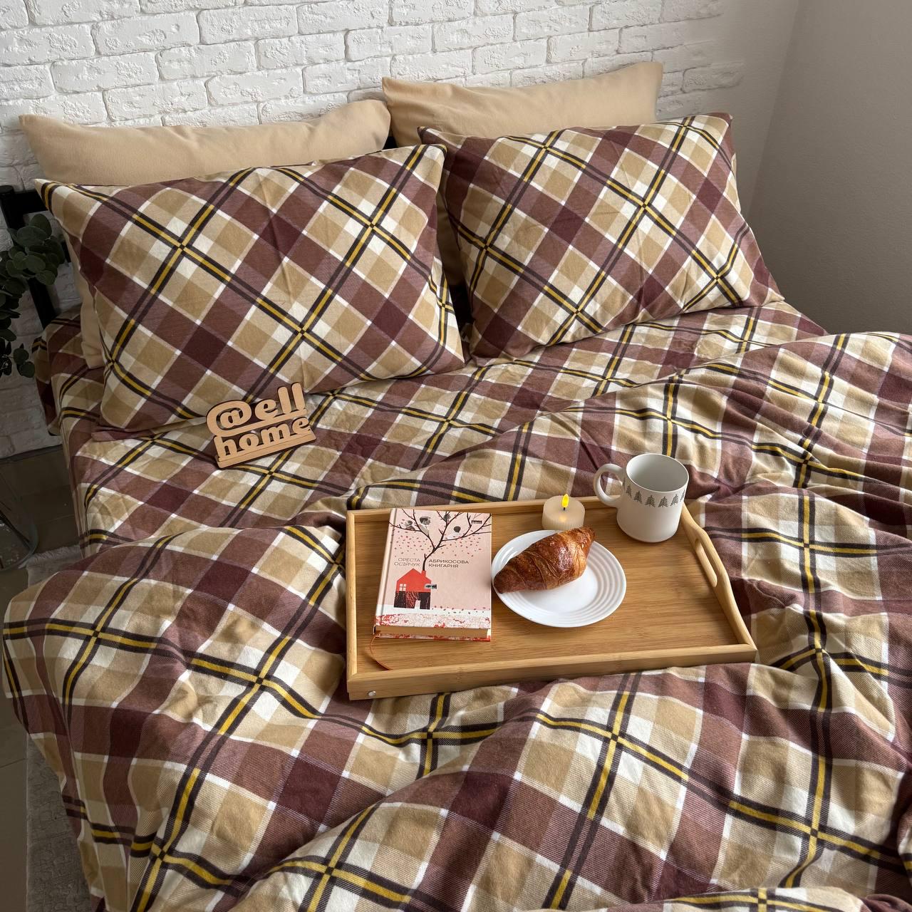 Комплект постільної білизни Ell Home Крафт фланель на резинці полуторний наволочки 50x70 см/70x70 см Пастельний (29337802) - фото 2 Комплект постільної білизни Ell Home Крафт фланель на резинці полуторний наволочки 50x70 см/70x70 см Пастельний (29337802) - фото 2