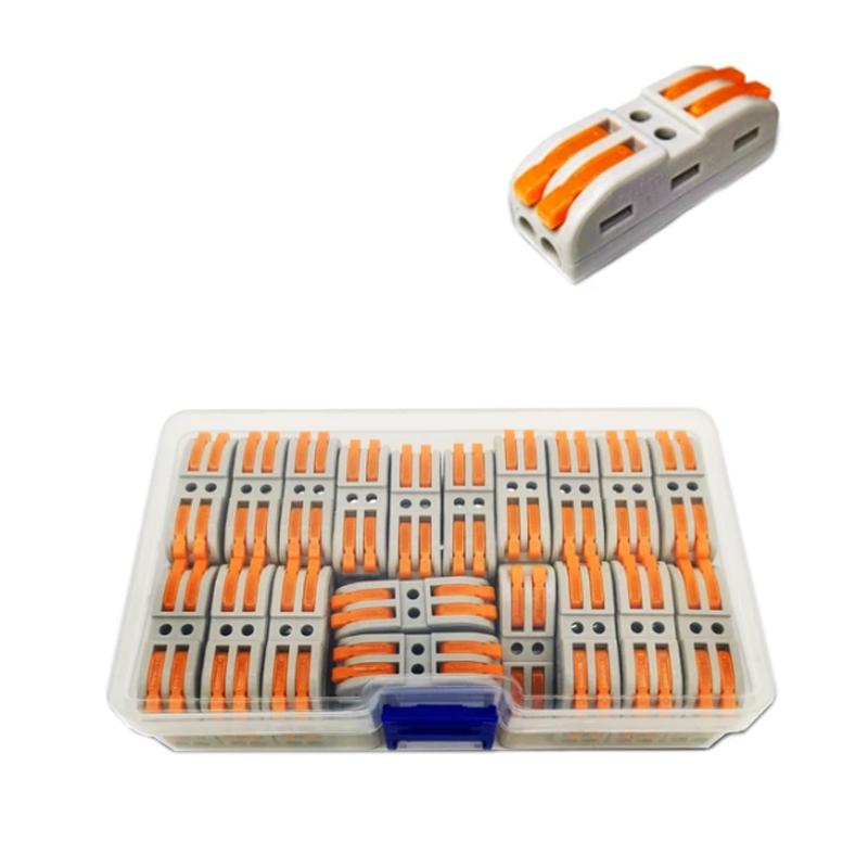 Набор клемм Tactix 0,08-4 мм2 32А 2х1-2х1 проходная одинарная 39,3х13х14,5 мм 37 шт. Оранжевый (KV212-37box)