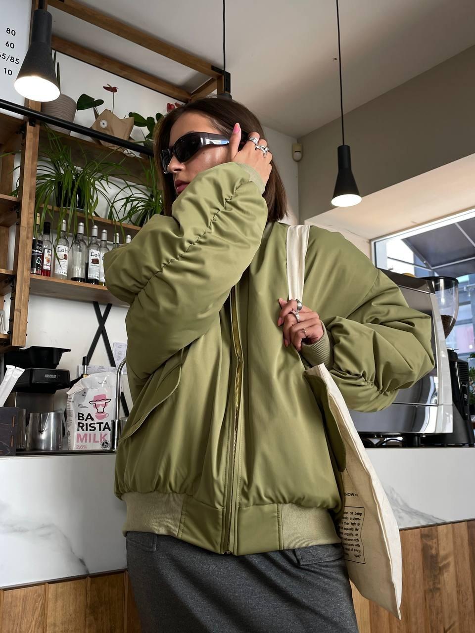 Бомбер зимний женский ZF Inspire 1650 L-XL Хаки (1650-Х-L-XL) - фото 3 Бомбер зимний женский ZF Inspire 1650 L-XL Хаки (1650-Х-L-XL) - фото 3