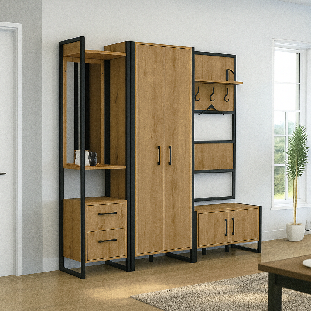 Передпокій у коридор ТОБІ ШО Остін ПЛ/1 з дзеркалом 2180x350x1900 мм Дуб аппалачі