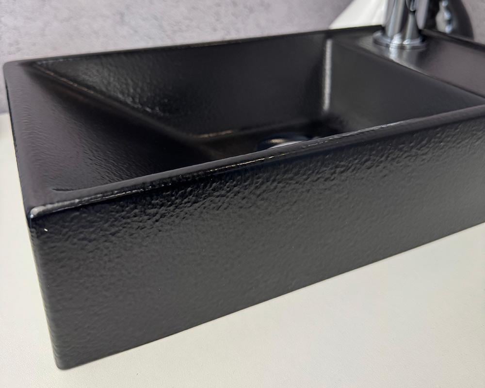 Умывальник Snail Эстель R 400х220 мм Черный шагрень (152D200R) - фото 8 Умывальник Snail Эстель R 400х220 мм Черный шагрень (152D200R) - фото 8