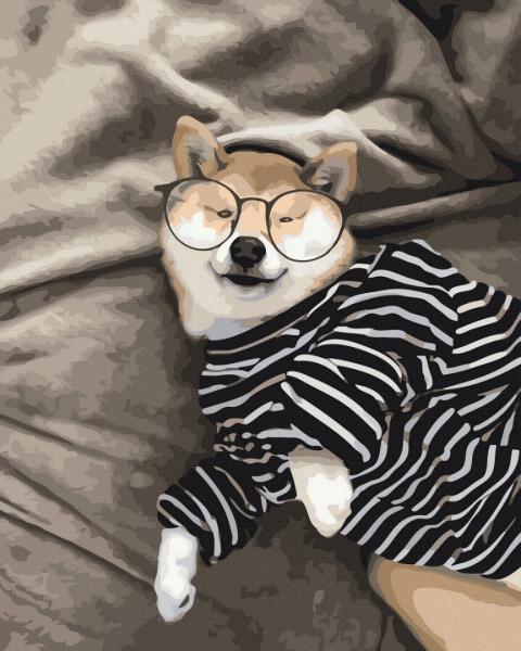 Картина за номерами Brushme Розумна собачка 40х50 см в термопакеті (GX36658)