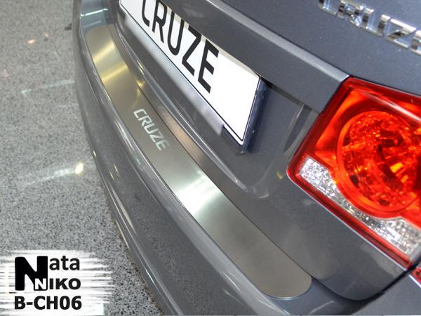 Накладка на бампер NataNiko B-CH06 для Chevrolet Cruze 4D 2008- без загиба (6289) - фото 6