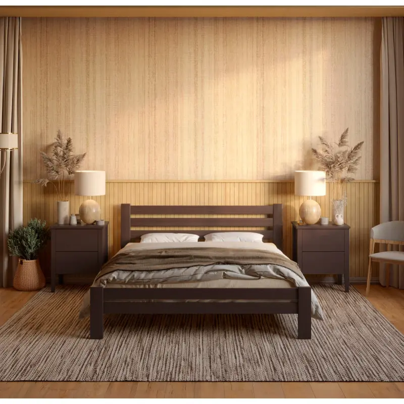 Ліжко двоспальне MebiGrand Прем'єра дерев’яне 140х200 см Венге (26570073) - фото 2 Ліжко двоспальне MebiGrand Прем'єра дерев’яне 140х200 см Венге (26570073) - фото 2