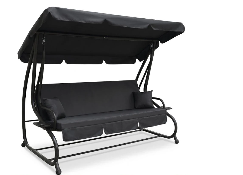 Садова гойдалка LEOBRO Luxury з подушками Plus Black (LB-1049)