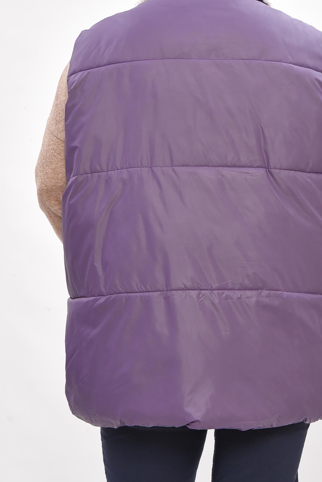 Жилетка жіноча батал 206034 демісезонна 6XL Бузковий - фото 3