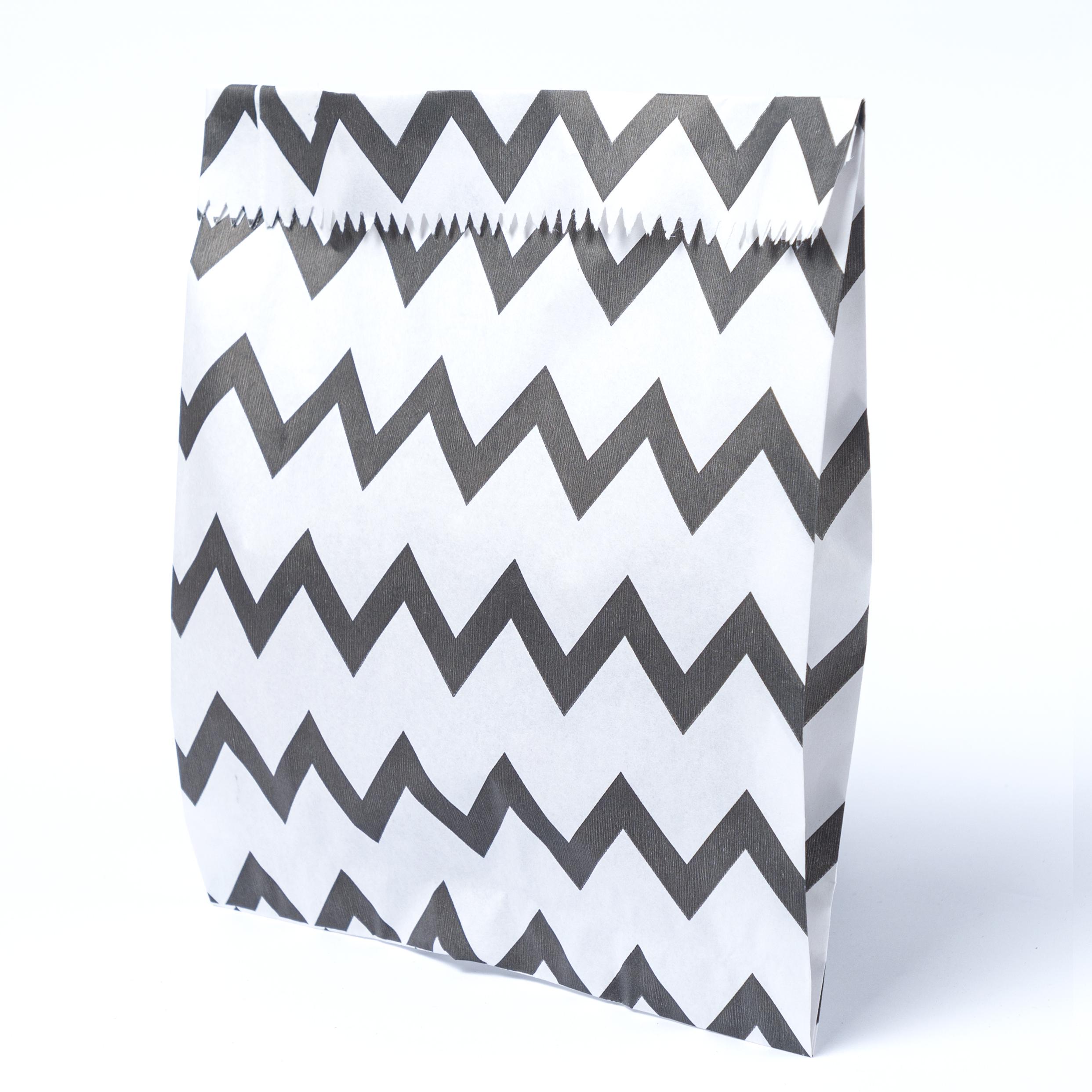 Пакет подарунковий крафт Зигзаг 170х30х230 мм 30 шт. Чорний
