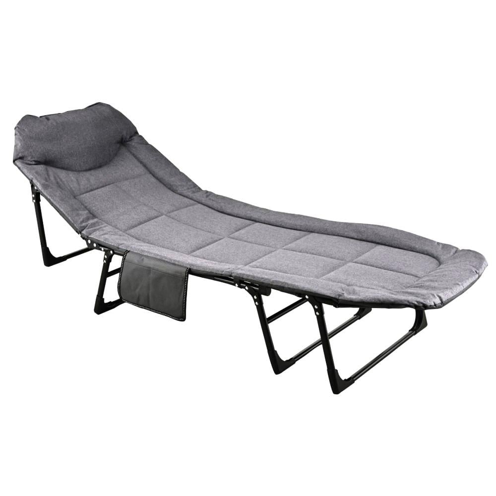 Шезлонг Bonro B-006 с карманом Темно-серый