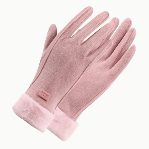 Перчатки женские зимние замшевые M Розовый (30234042)