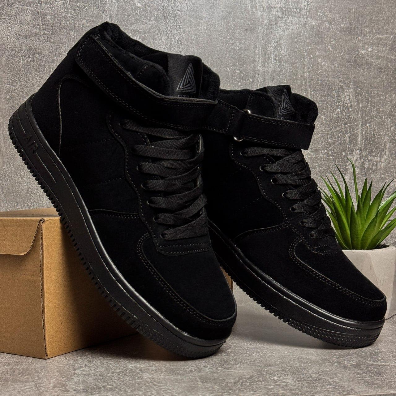 Кросівки чоловічі зимові із замші повсякденні Stilli р. 45 28,5 см Чорний (MW5011 45)