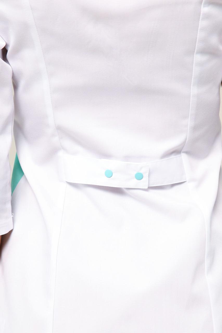 Халат TopLine Вірджинія рукав 3/4 р. 56 Білий/М'ятний (11934-01-05-(56) - фото 2 Халат TopLine Вірджинія рукав 3/4 р. 56 Білий/М'ятний (11934-01-05-(56) - фото 2