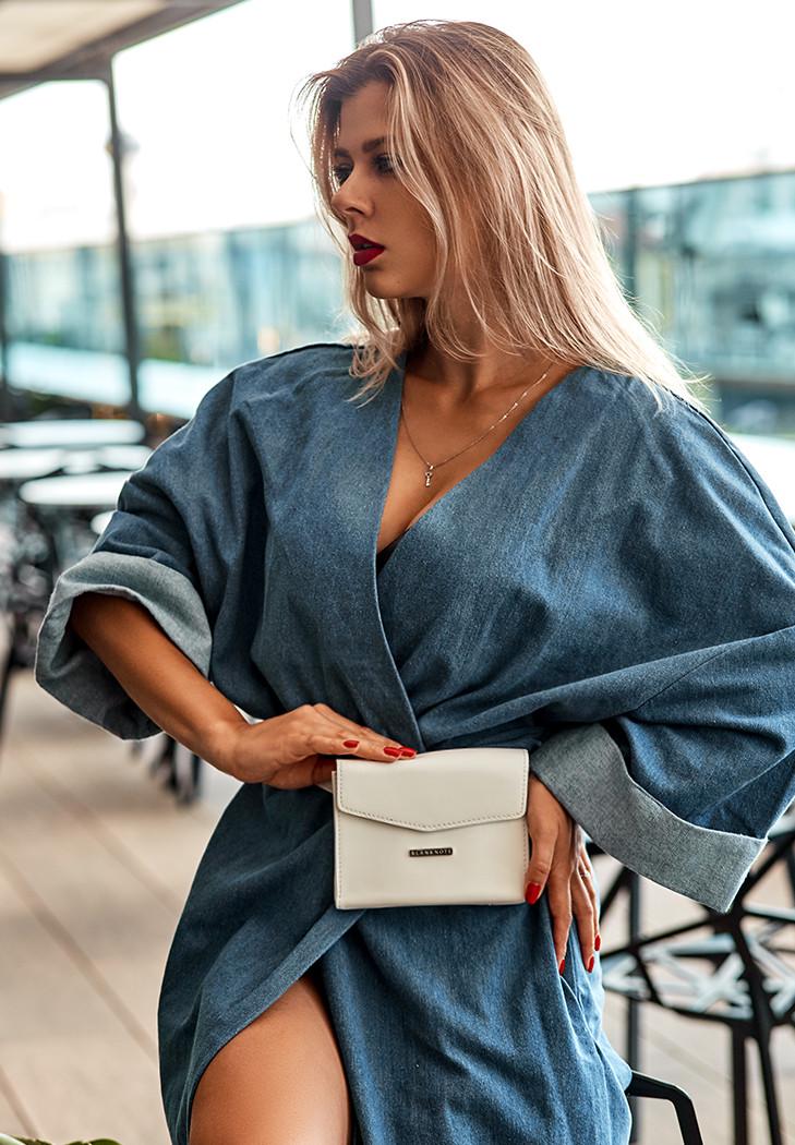 Поясна сумка жіноча шкіряна Mini Білий (A-026716)