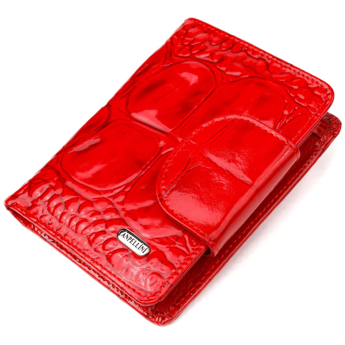 Кошелек женский CANPELLINI Wallet 21681 кожа с тиснением под крокодила Красный