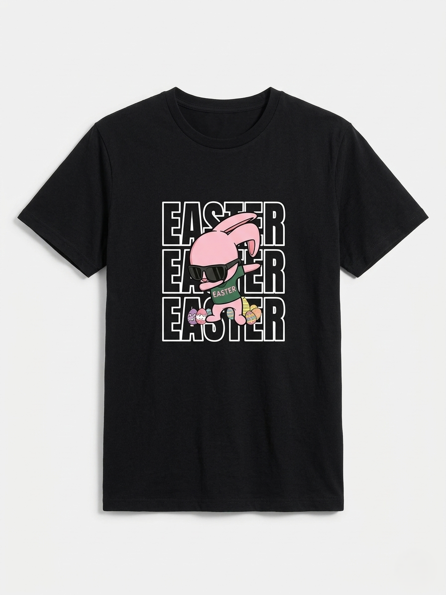 Футболка чоловіча Dab Easter Bunny Великодня 2XL Чорний (33467941)