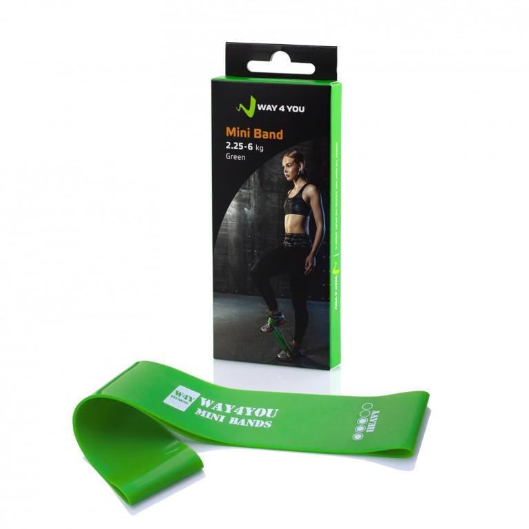 Резинка Way4You Mini Band 2,25-6 кг Зелений (w40013) - фото 1 Резинка Way4You Mini Band 2,25-6 кг Зелений (w40013) - фото 1