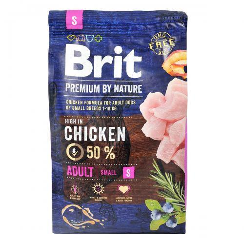 Корм сухой Brit Premium Dog S для взрослых собак малых пород с курицей 3 кг