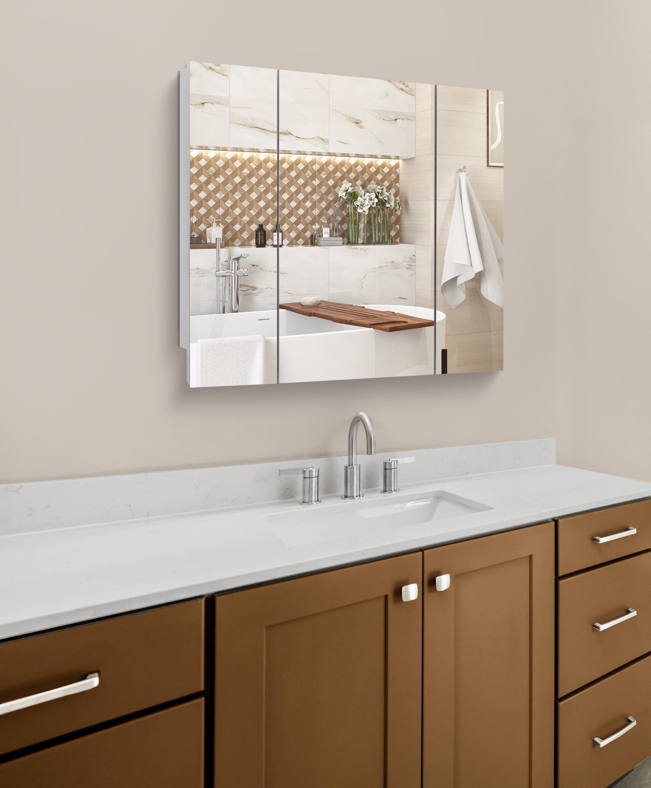 Шкаф панорамный зеркальный в ванную комнату TR20-70 700х700х145 мм