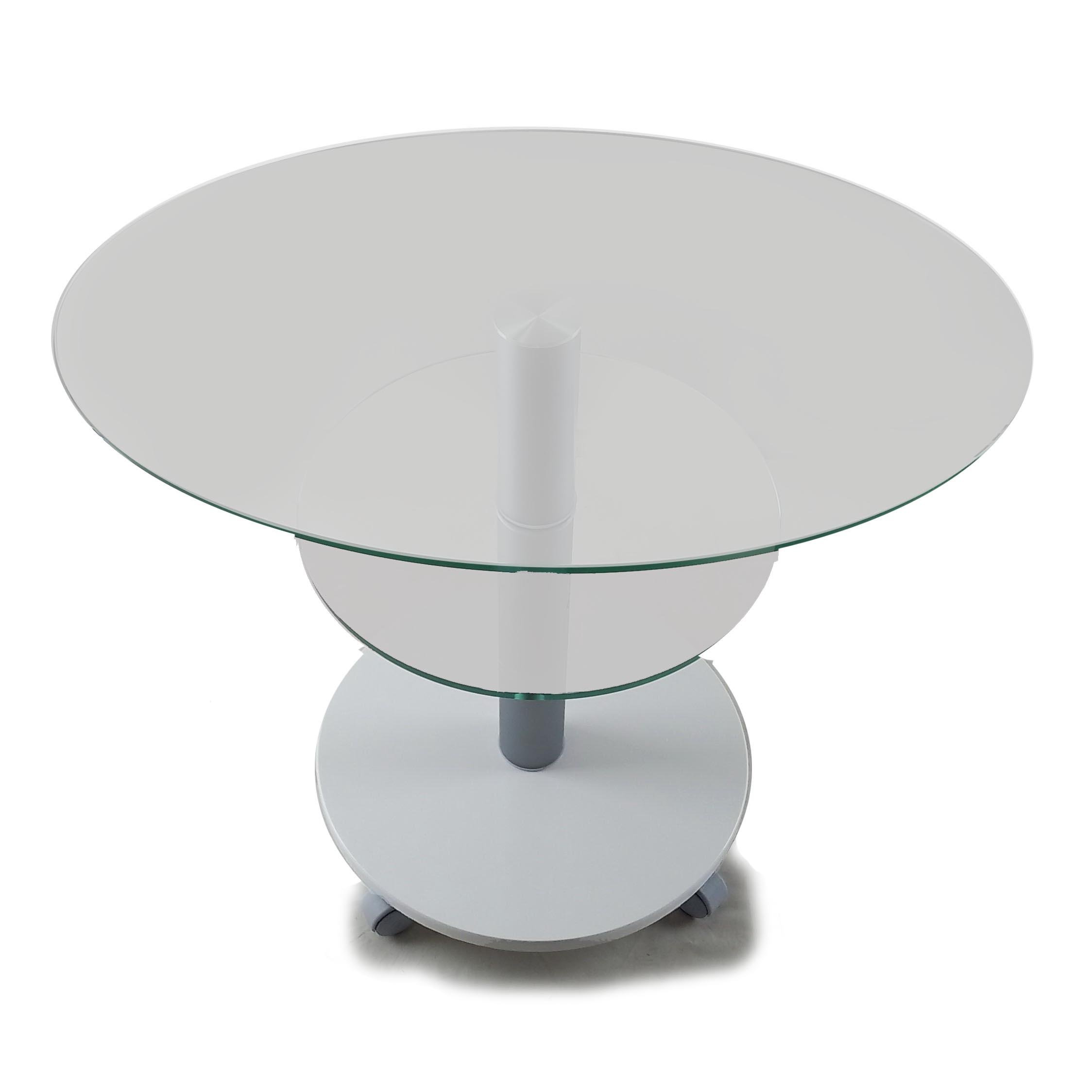 Стол журнальный стеклянный Commus Bravo Light O satin-white-alm60 Белый (444820248) - фото 2 Стол журнальный стеклянный Commus Bravo Light O satin-white-alm60 Белый (444820248) - фото 2