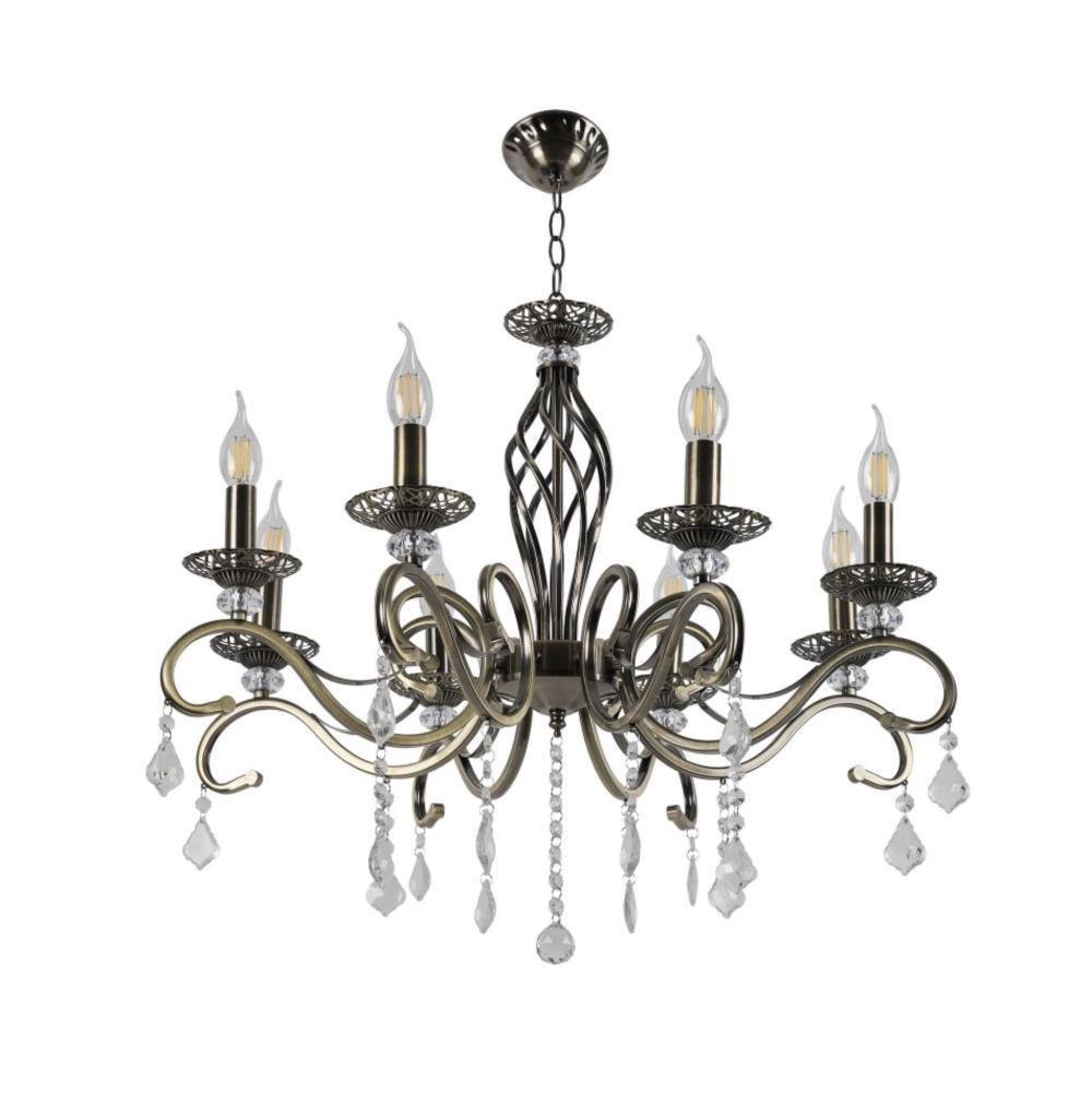 Люстра подвесная Sirius Классика под восемь ламп Е14 IP20 N1208/8 Бронзовый (28685667)