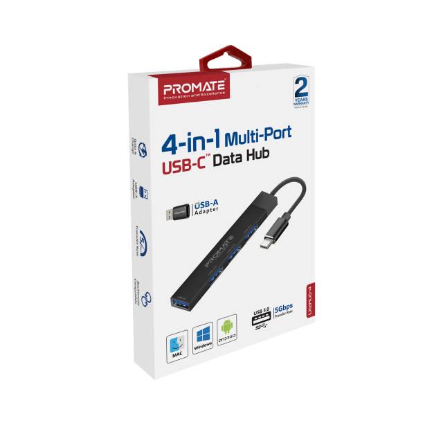 USB-С хаб Promate LiteHub-4 3xUSB 2.0 USB 3.0 Black - фото 7