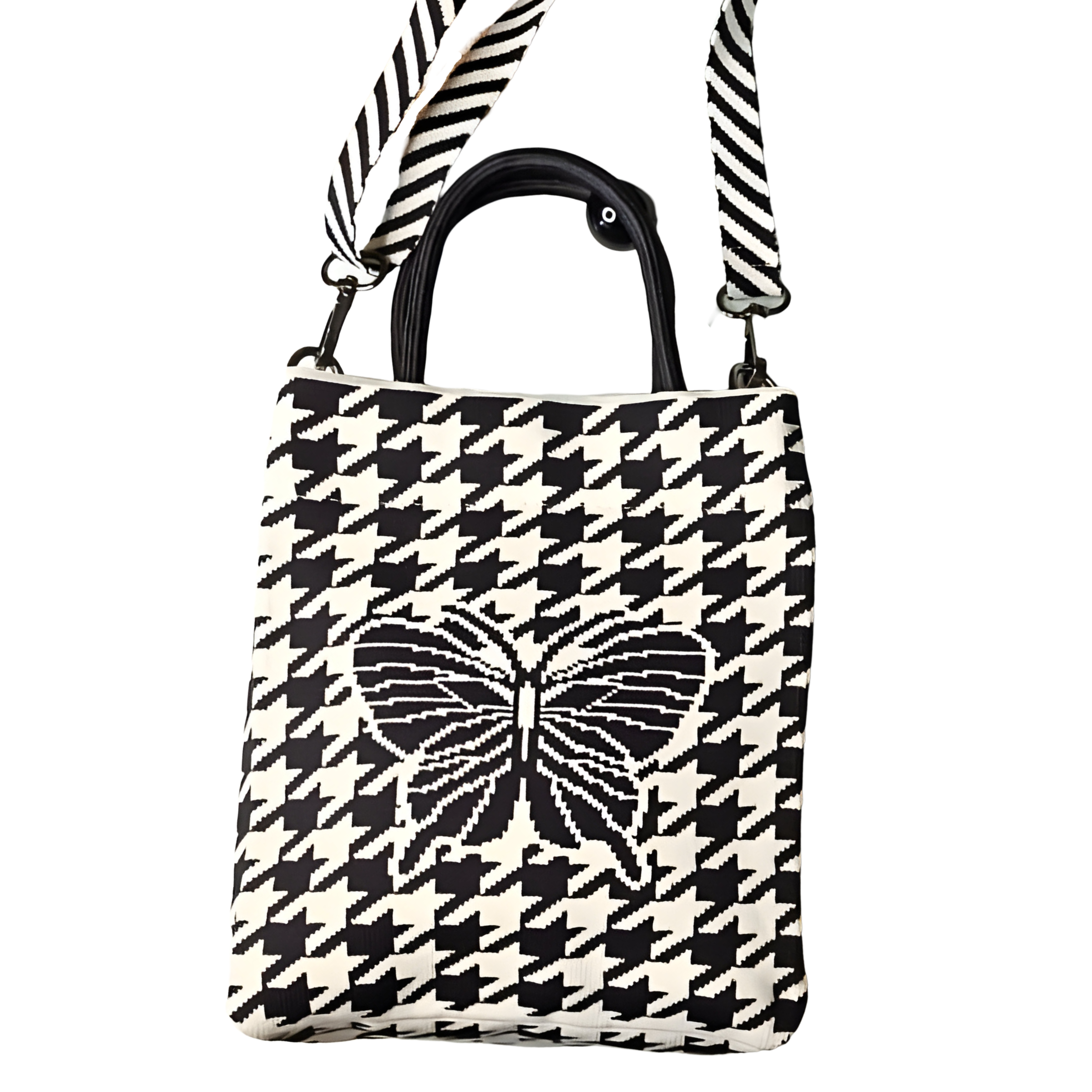 Мини-сумка текстильная Черно-белый (25-552) - фото 1 Мини-сумка текстильная Черно-белый (25-552) - фото 1