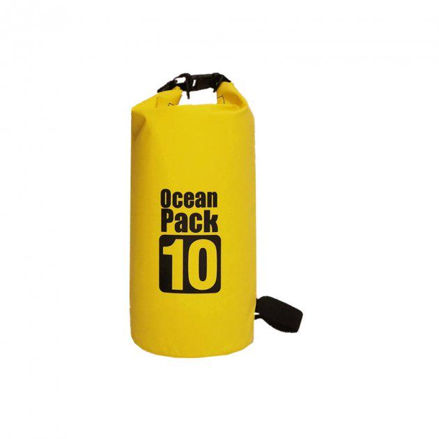 Герморюкзак Ocean Pack з шлейкою на плече 10 л Yellow (HP50354)