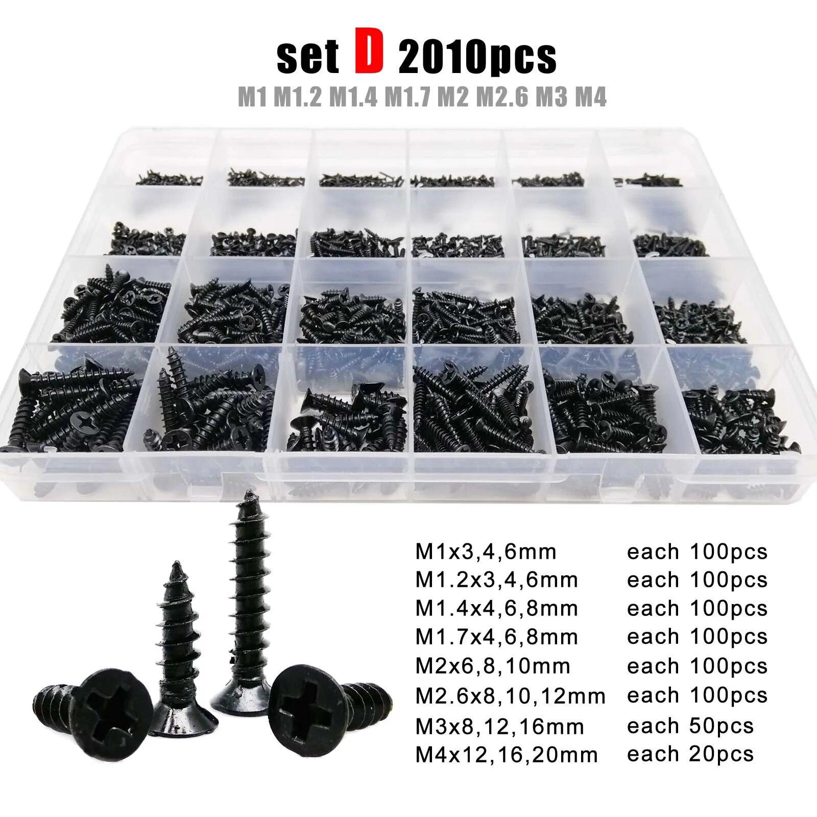 Саморезы с потайной головкой Spec M1/M1,2/M1,4/M1,7/M2/M2,6/M3/M4 2010 шт. (SP-2402010) - фото 2