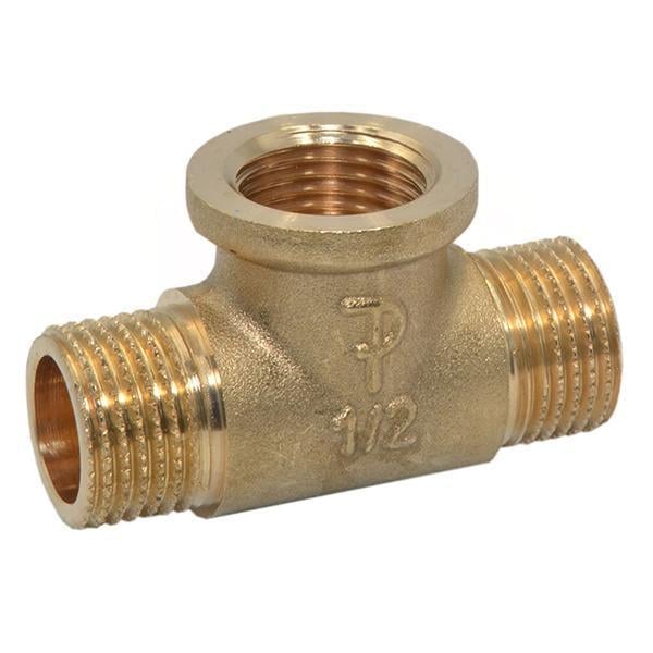 Тройник латунный Pattaroni 1/2" наружная-внутренняя-наружная резьба (F140R001)