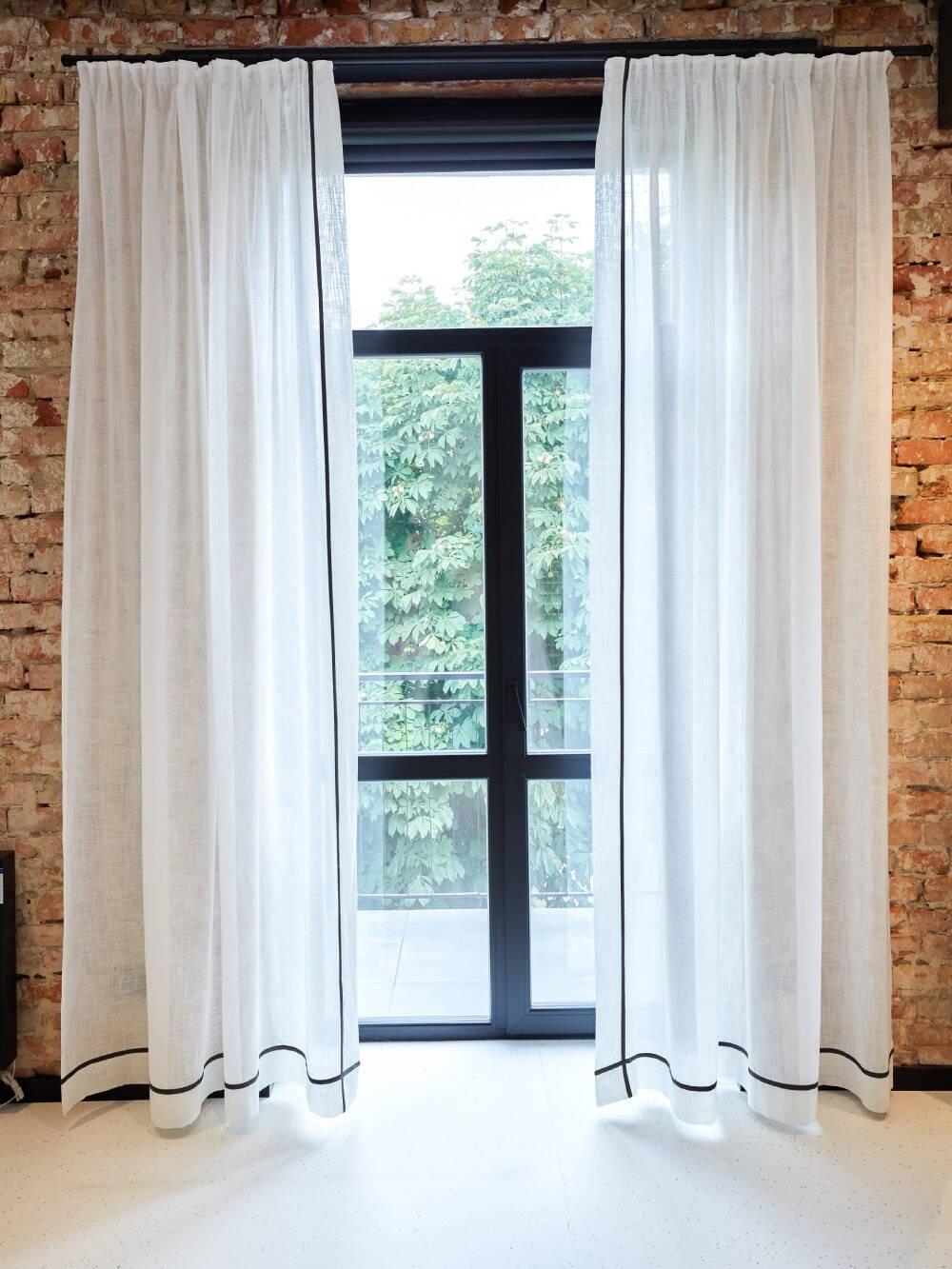 Гардины льняные 2 м 2 шт. Черный (000104293)