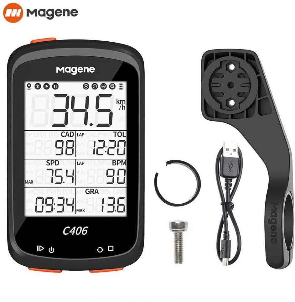 Велосипедний комп'ютер Magene C406 c GPS підтримка Strava/датчиків каденса/пульсу/потужності підсвічування Чорно-червоний - фото 5