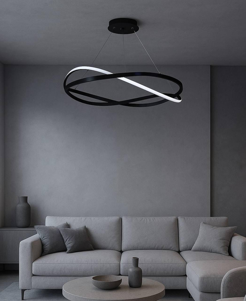 Люстра светодиодная Zilini ER8808/600 85W с пультом Черный (ER8808/600)