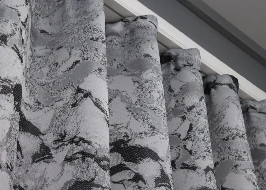 Комплект штор жакард Мармур Al3 1,45х2,7 м 2 шт. Світло-сірий/Чорний (1598ш) - фото 3 Комплект штор жакард Мармур Al3 1,45х2,7 м 2 шт. Світло-сірий/Чорний (1598ш) - фото 3