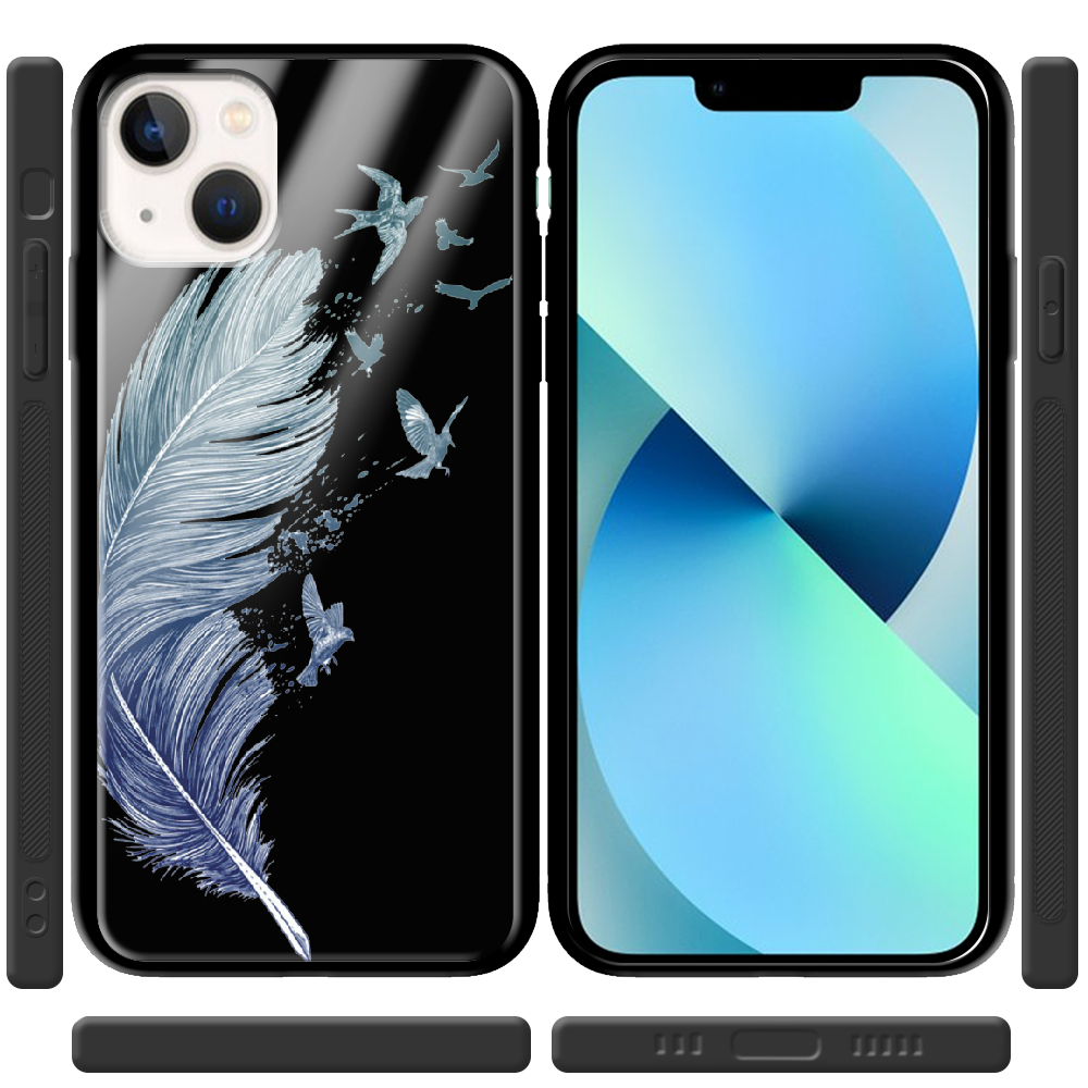 Чехол BoxFace iPhone 13 Feather Черный силикон со стеклом (43370-cc38-43865) - фото 2