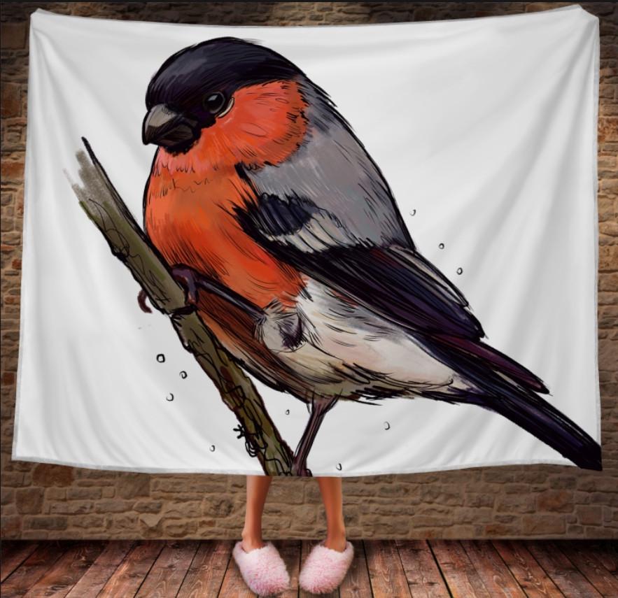 Плед с 3D принтом Снегирь акварель 150x200 см (epi_1723) Плед с 3D принтом Снегирь акварель 150x200 см (epi_1723)