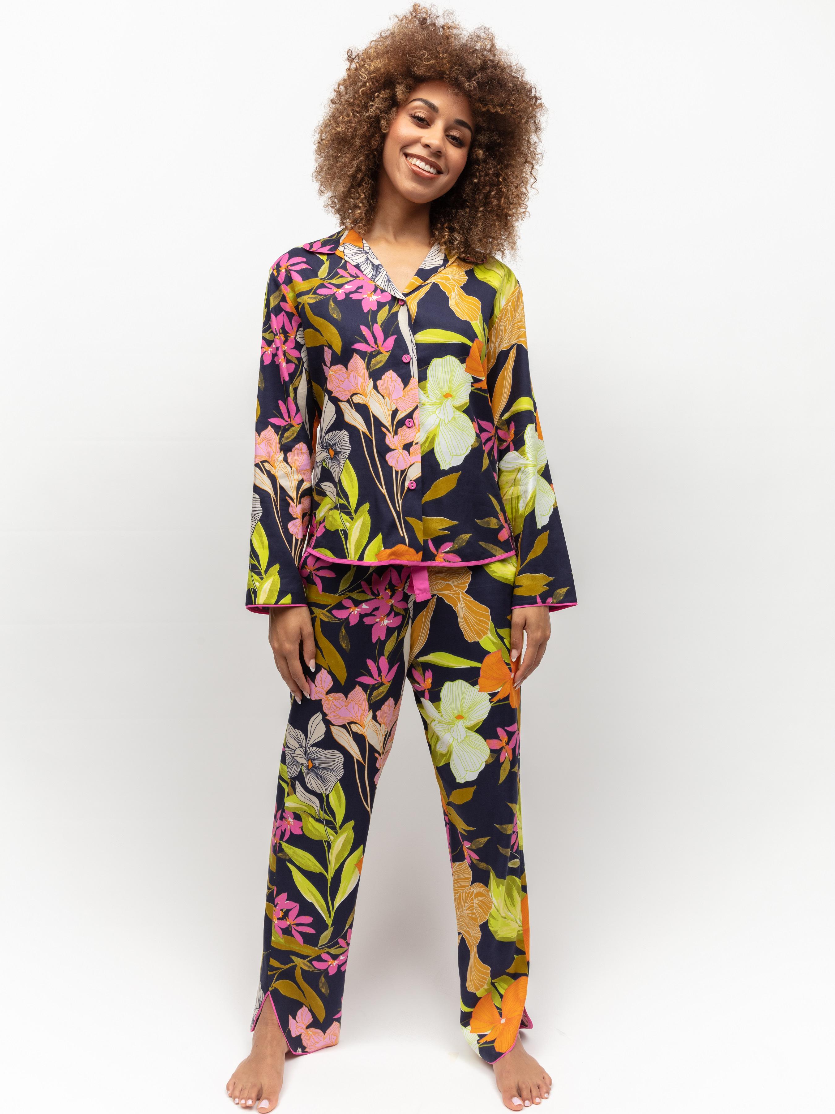 Пижама женская CYBERJAMMIES Avery 0069-0070 10/S Синий с цветочным принтом (5051877488311)