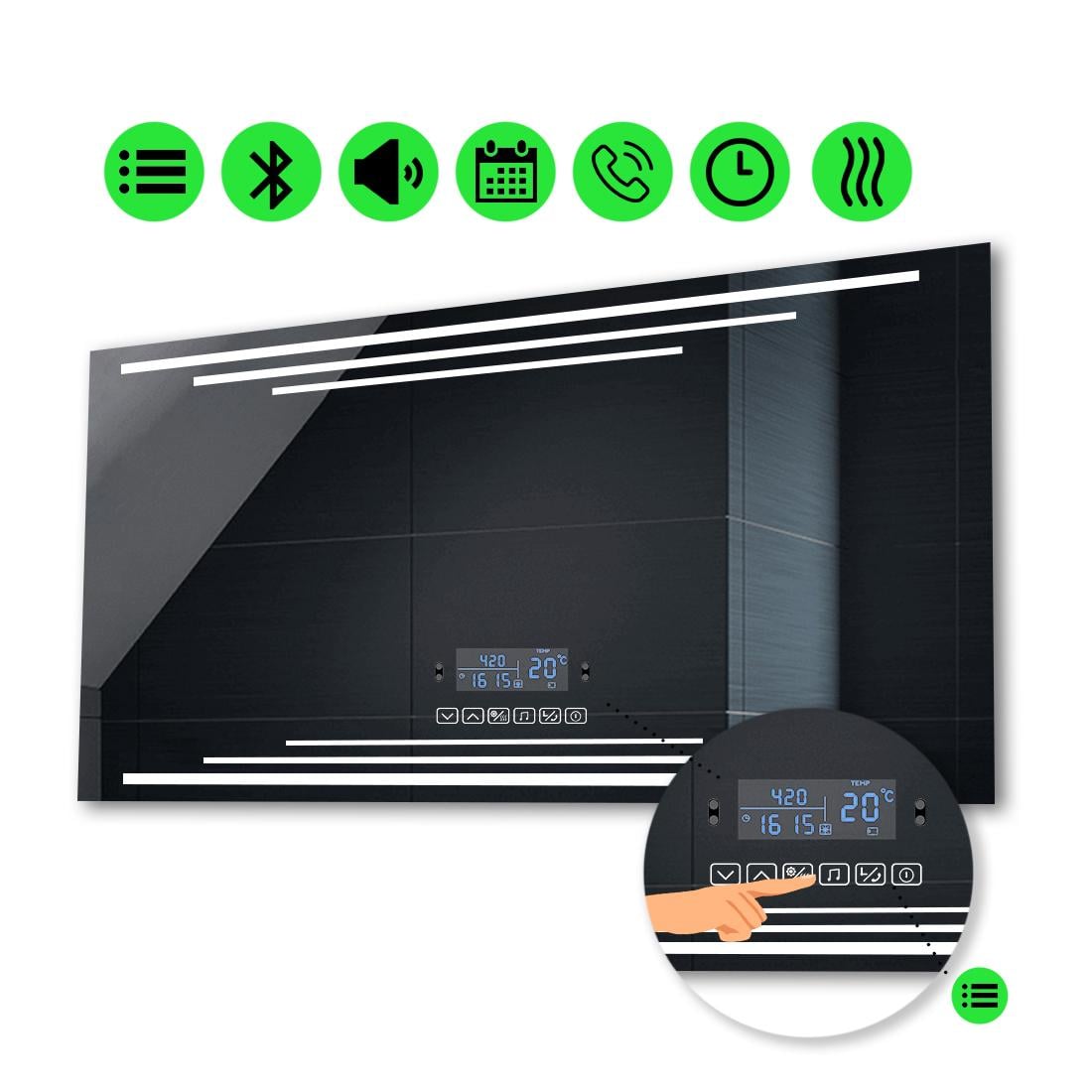 LED-зеркало 120x80 см с Smart-блоком и подогревом Francisca (Franciscag215)