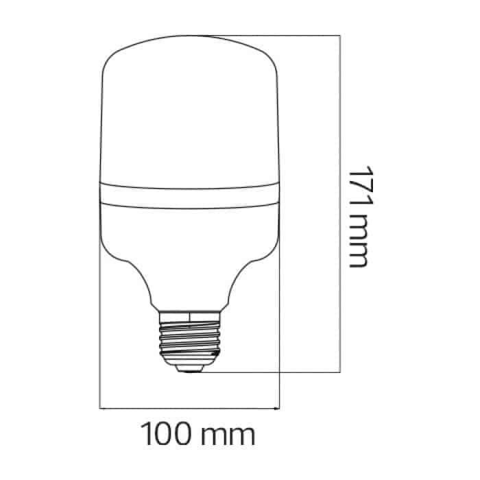 Светодиодная лампа HOROZ ELECTRIC TORCH-30 сверхмощная 30W 220V 2400 lm 6400K E27 100х171 мм (001-016-0030-012) - фото 2