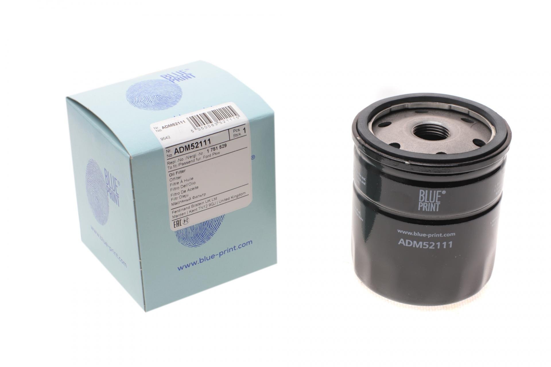 Фильтр масляный BLUE PRINT для Ford Focus/Transit 1,0-2,3 82- (ADM52111)