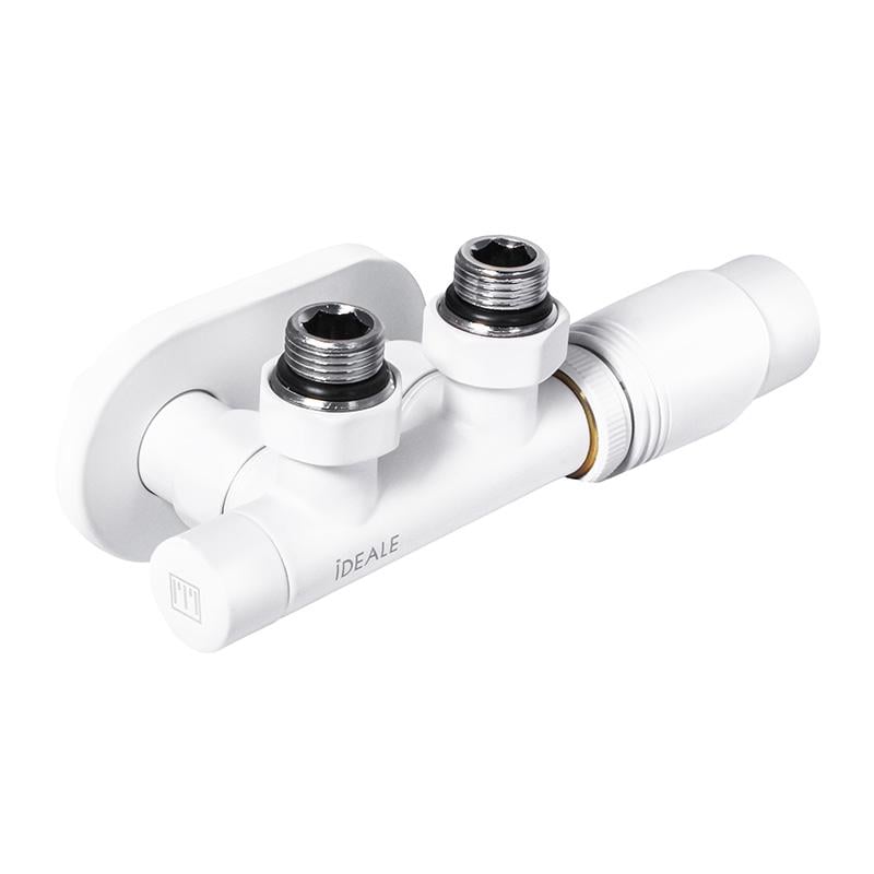 Комплект дизайн кранів з термоголовкою Ideale Duo 1/2”x1/2” білий