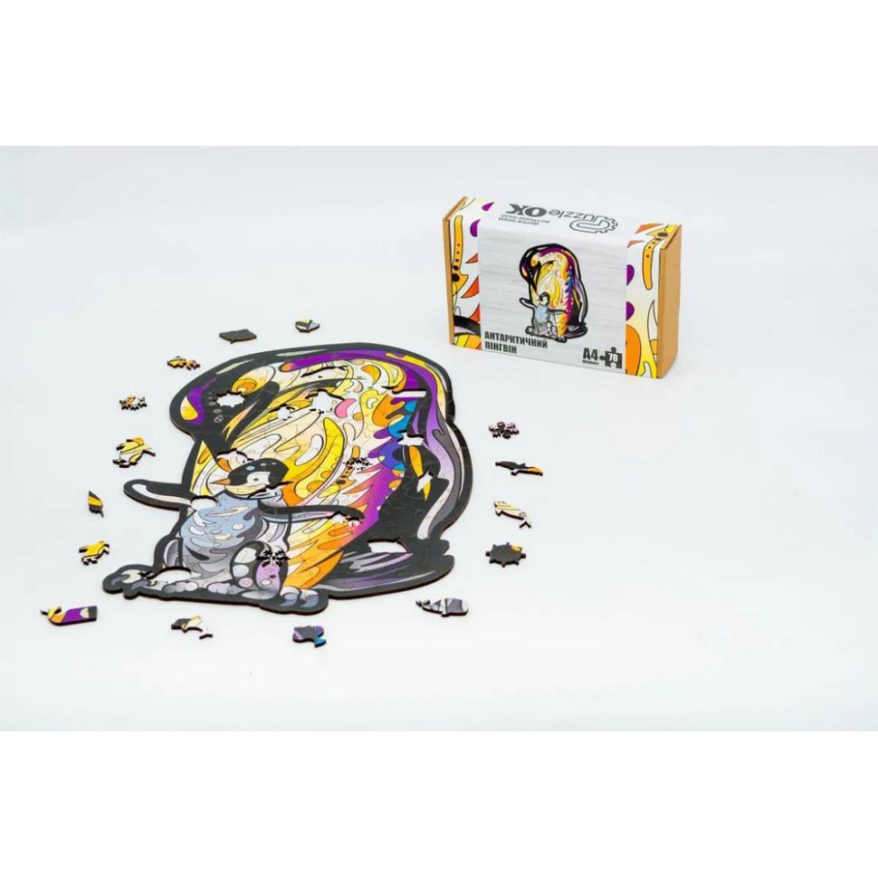 Пазл фігурний дерев'яний "Антарктичний пінгвін" A4 78 деталей (PuzA4-00756) - фото 2 Пазл фігурний дерев'яний "Антарктичний пінгвін" A4 78 деталей (PuzA4-00756) - фото 2