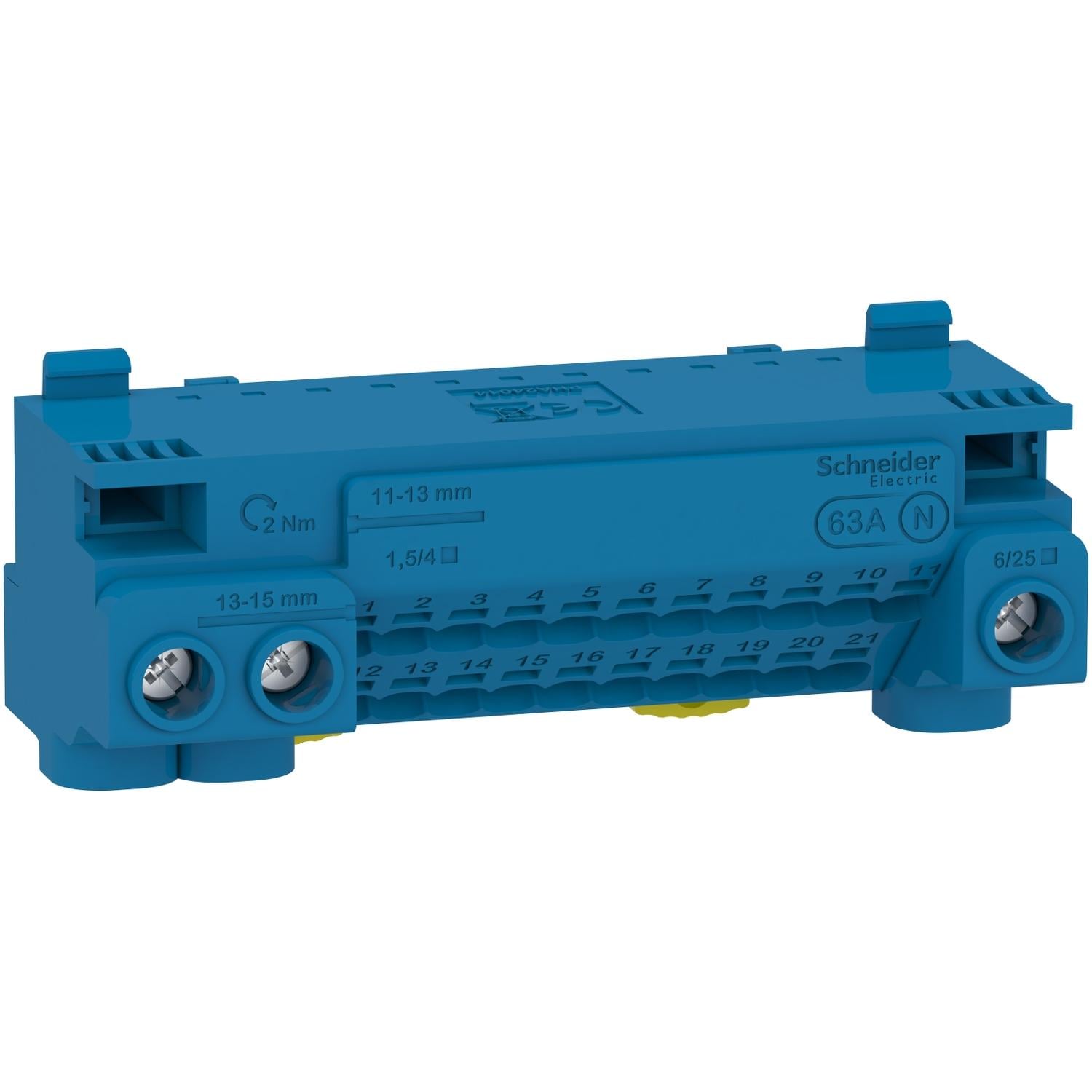Блок клеммный N Schneider Electric Linergy 63A 24 отверстия 3x25/21x4 мм2 (LGYT1N24)
