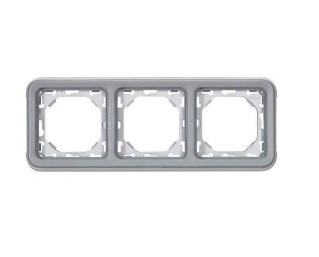 Суппорт Legrand Plexo с рамкой для встраиваемого монтажа на 3 поста Серый (069687)